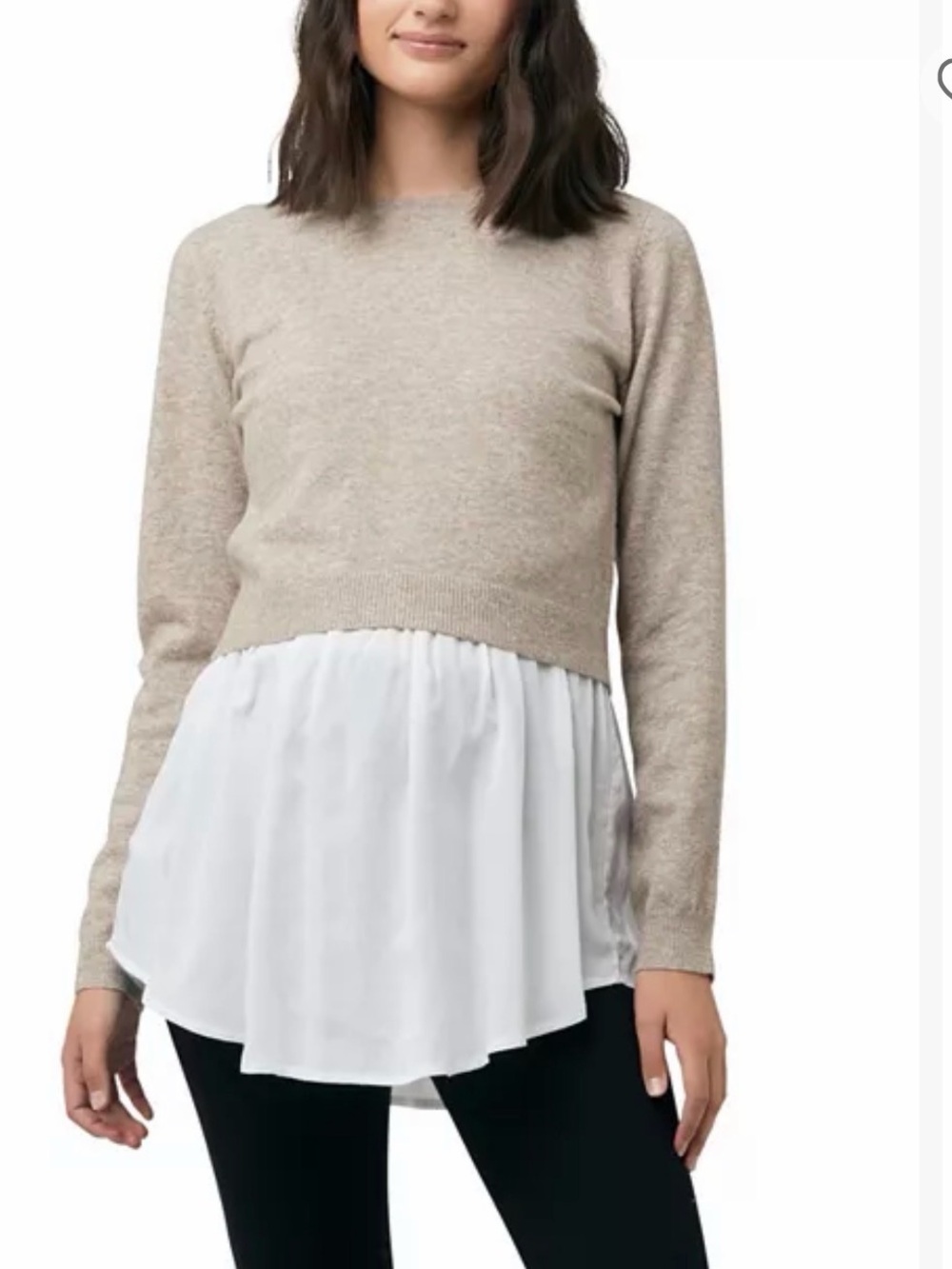 Ripe Maternity Sandy Layered-Look nursing Sweater